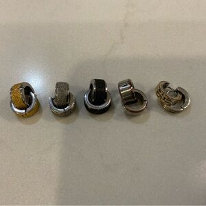 ITALGEM Men's Hoop Earrings - Gold, Silver, Black